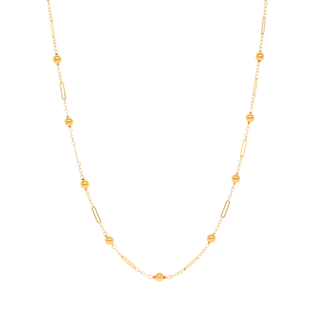 Fio em Ouro 19kl com Traves e Esferas (43cm)