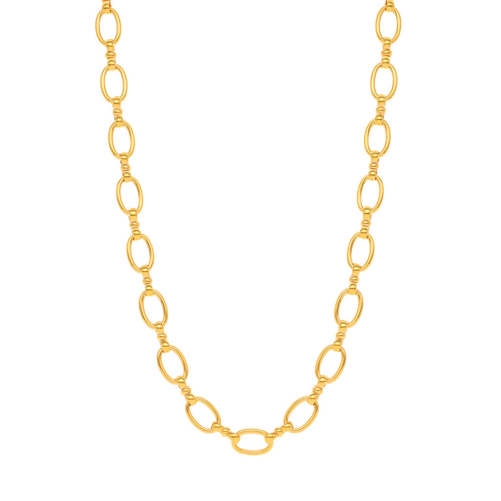 Colar em Ouro de 19kl com Elos Ovais e Traves (45.5cm)