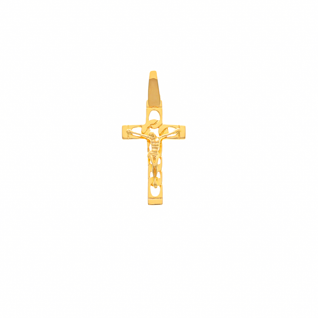 Crucifixo em Ouro 19kl com Efeito Corrente (3.6cm)