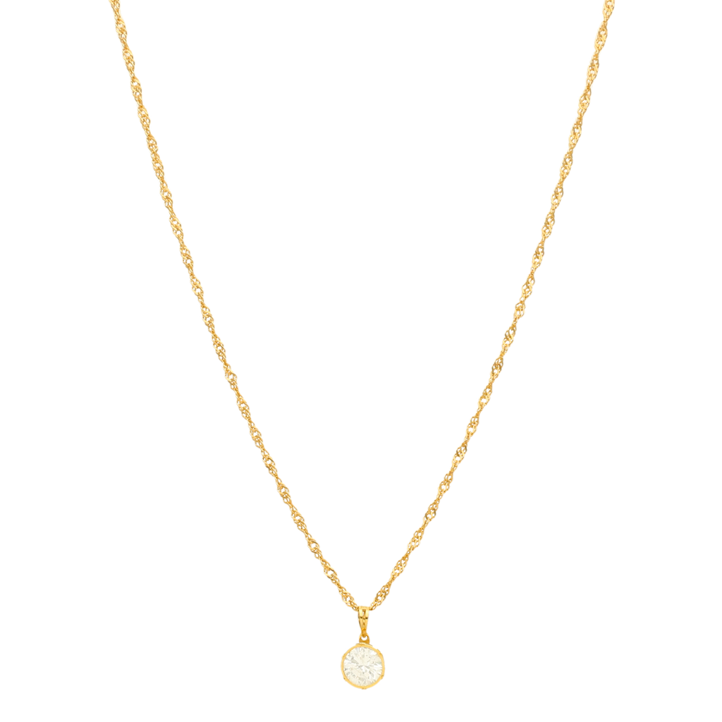 Fio Malha Singapura em Ouro 19kl com Zircão (38.5cm)