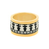 Anel Antistress Meninas em Prata e Ouro 9kl com Zirconias (T15)