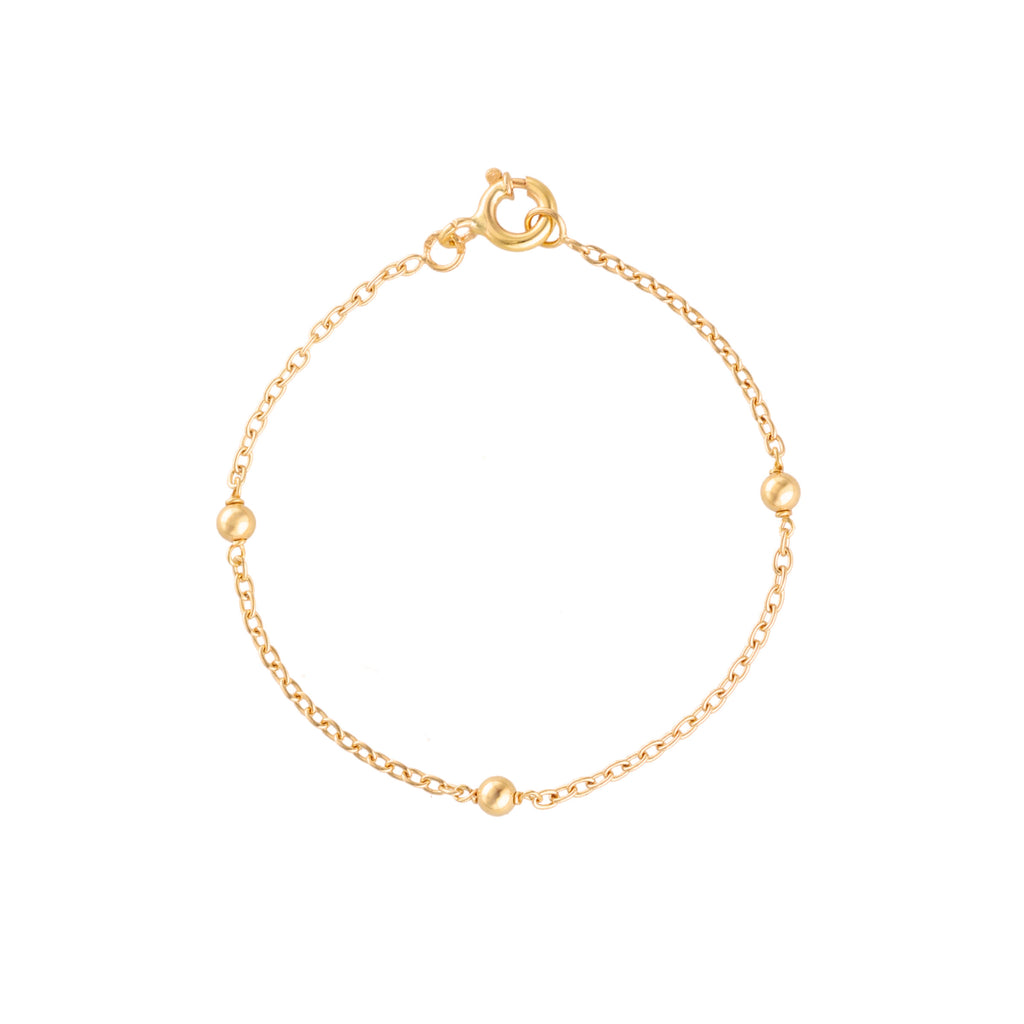 Pulseira para Criança em Ouro 19kl com Esferas (12.5cm)