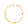 Pulseira em Ouro 19kl com Elos Ovais e Traves (18cm)