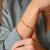 Pulseira em Ouro 19kl com Elos Ovais e Traves (18cm)