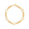 Pulseira em Ouro 19kl com Malha Espinha e Elos Ovais  (17cm)