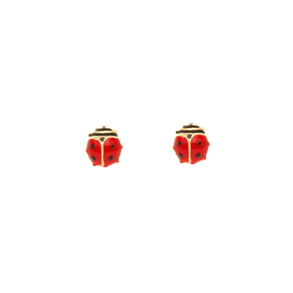 Brincos em Ouro 19.2kl Joaninhas (0.5cm)