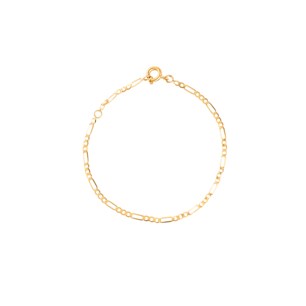 Pulseira Malha 3x1 para Criança em Ouro 19kl (12cm)