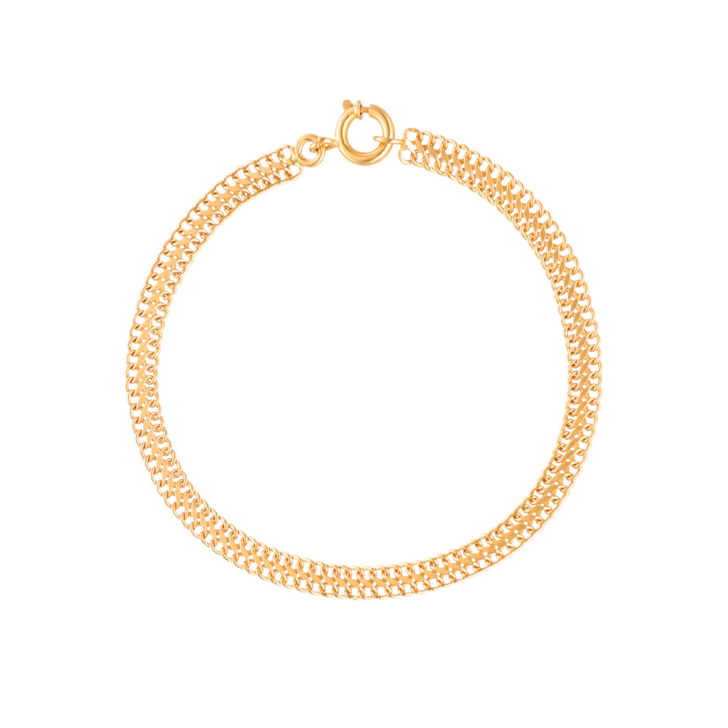 Pulseira em Ouro 19kl com Malha Espinha (17.5cm)