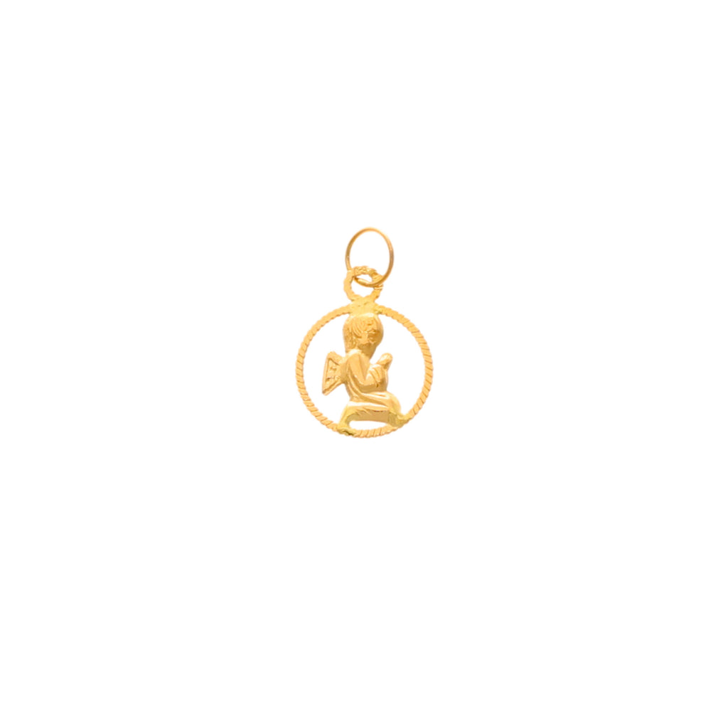 Medalha Anjo da Guarda em Ouro 19kl com Aro Corda (1.1cm)