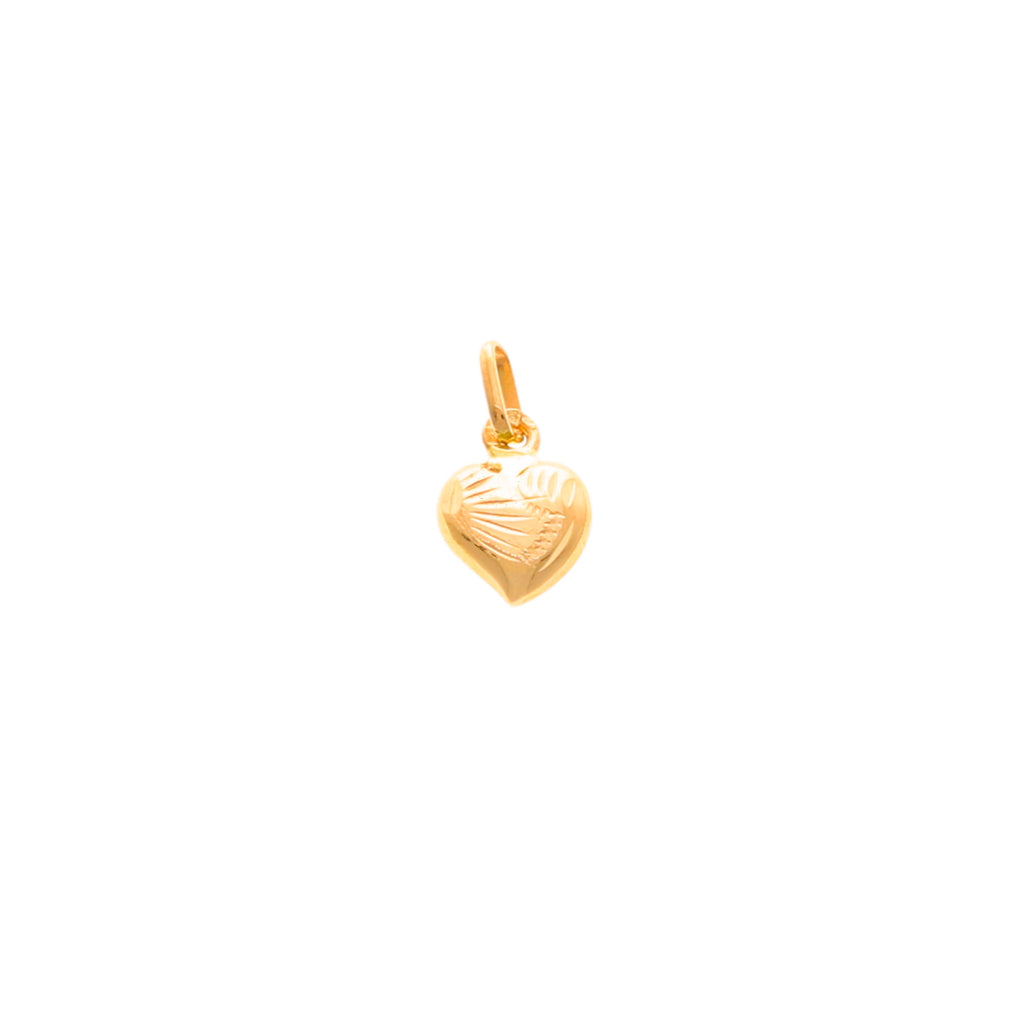 Medalha Coração Raiado em Ouro 19kl (7mm)