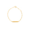 Pulseira Malha Marinheiro para Criança em Ouro 19kl com Chapa (12.5cm)