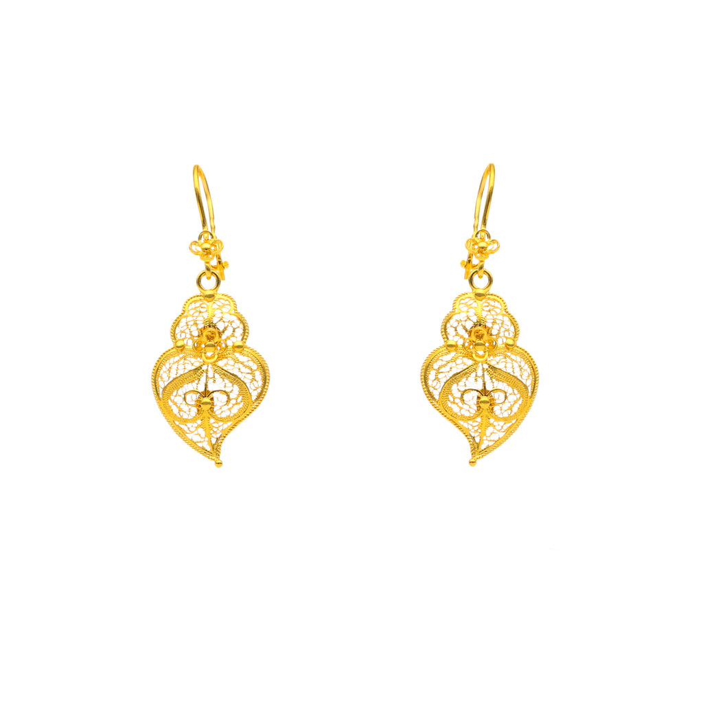 Brincos Coração de Viana em Ouro 19kl (2.6cm)