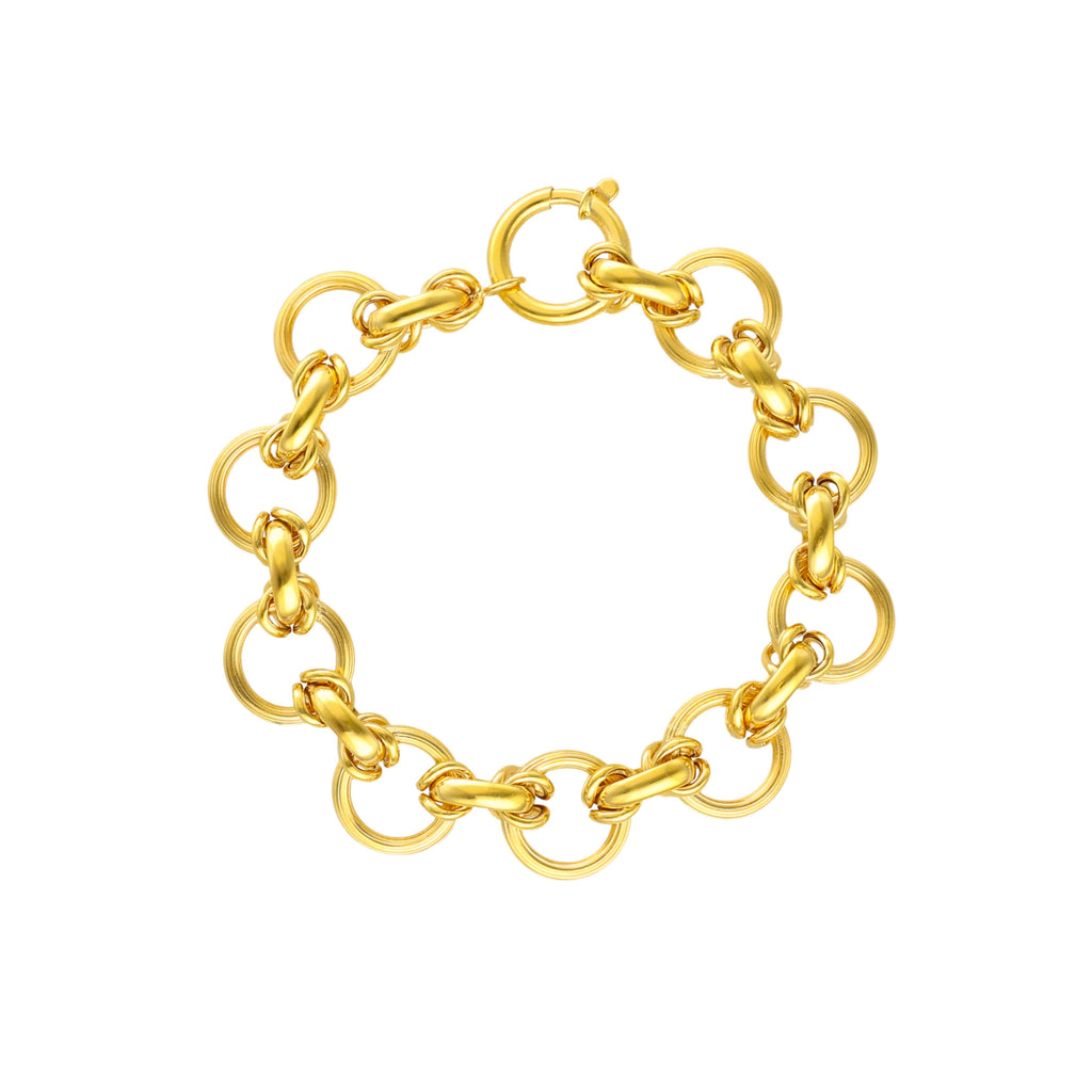Pulseira Marquesa em Ouro 19kl com Elos Redondos (19cm)