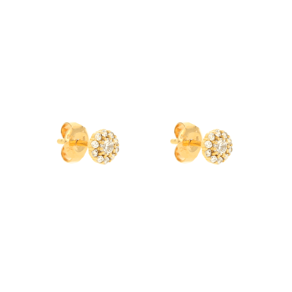 Brincos Círculo em Ouro 19kl com Zircónias (0.5cm)