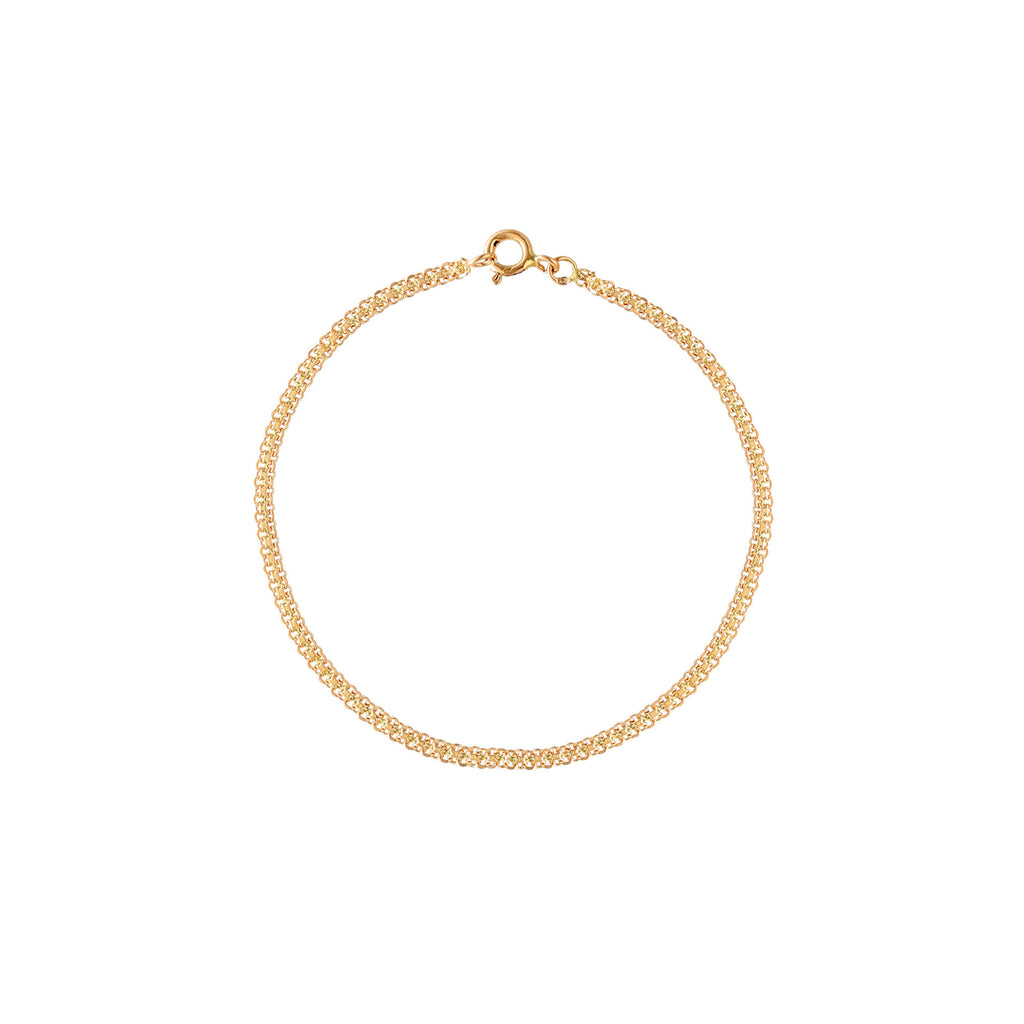 Pulseira Criança em Ouro 19kl com Malha Batida (12.5cm)