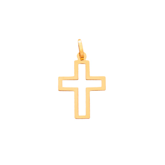 Crucifijo plano en oro de 19 k (1,7 cm)