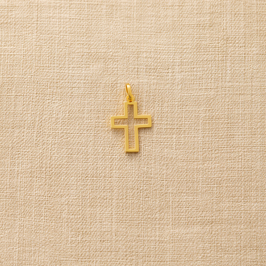 Crucifijo plano en oro de 19 k (1,7 cm)