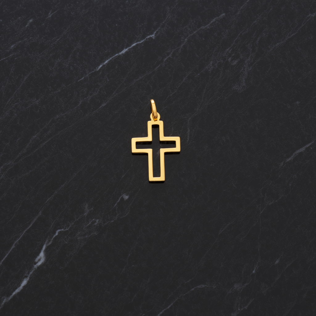 Crucifijo plano en oro de 19 k (1,7 cm)