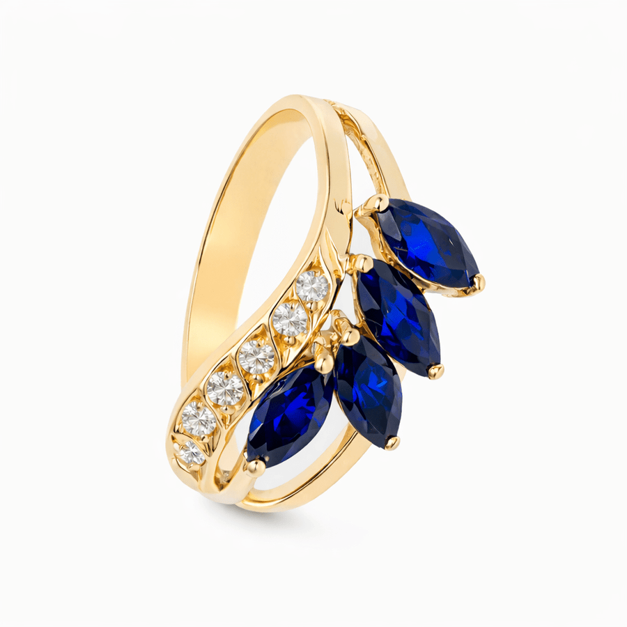 Anillo de oro de 19 kl con zafiros y diamantes (T16) - Gold Store Premium