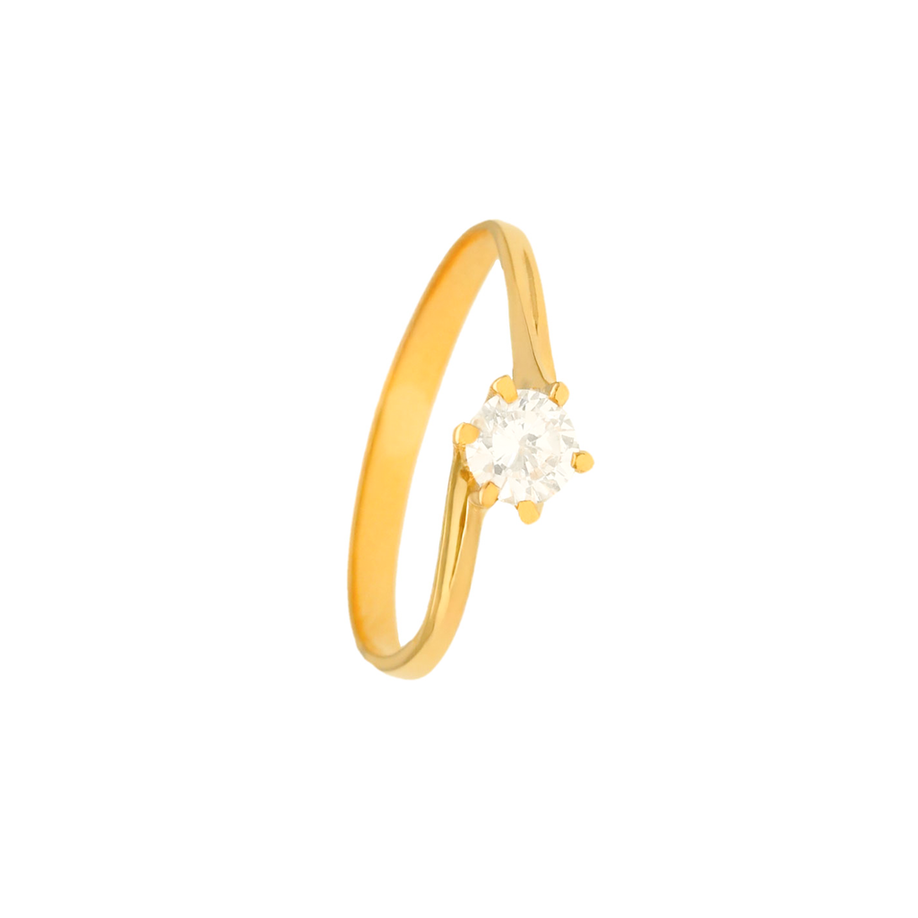Anel Solitário em Ouro 19kl com Zirconia (T15)