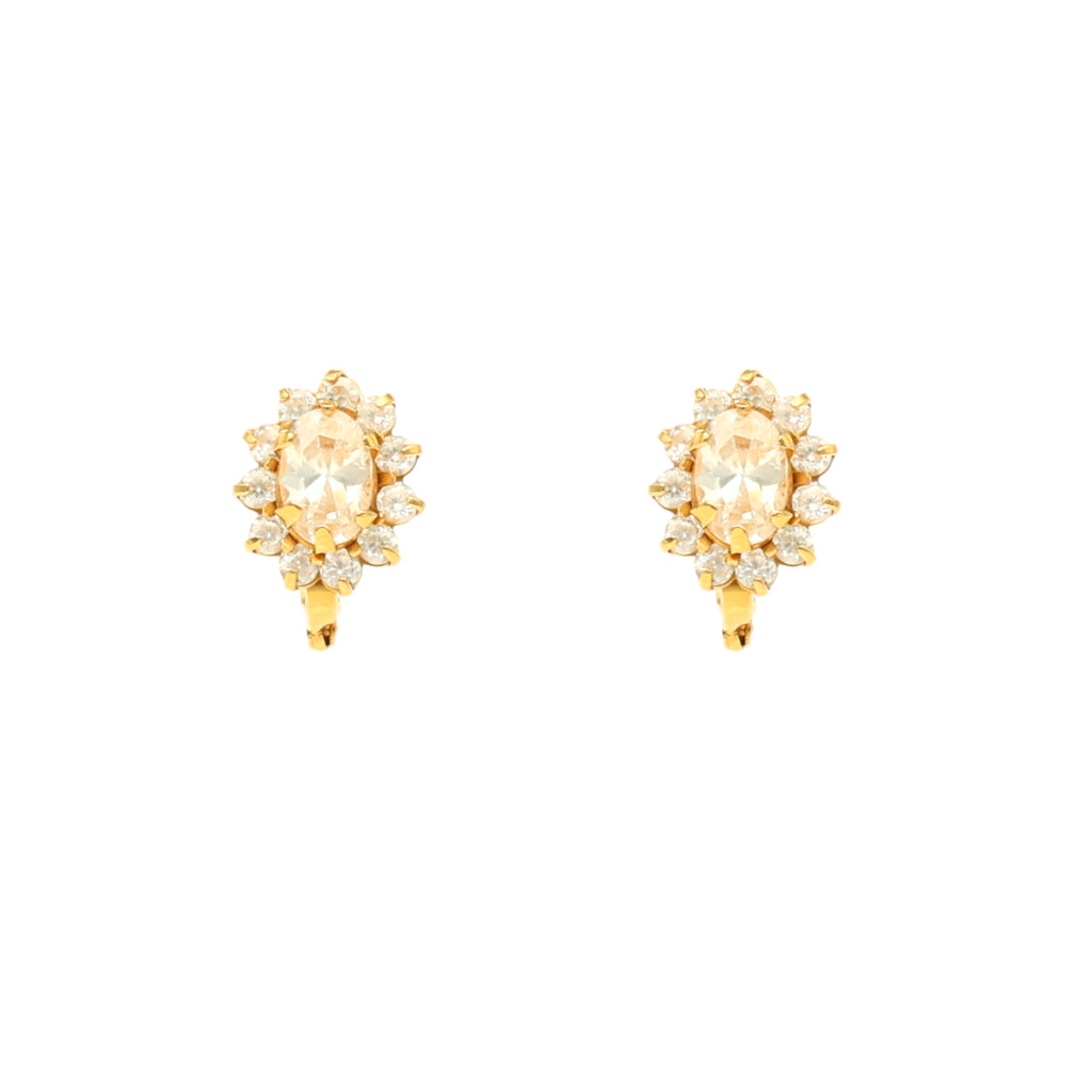 Brincos Chuveiro em Ouro 19kl com Zirconias