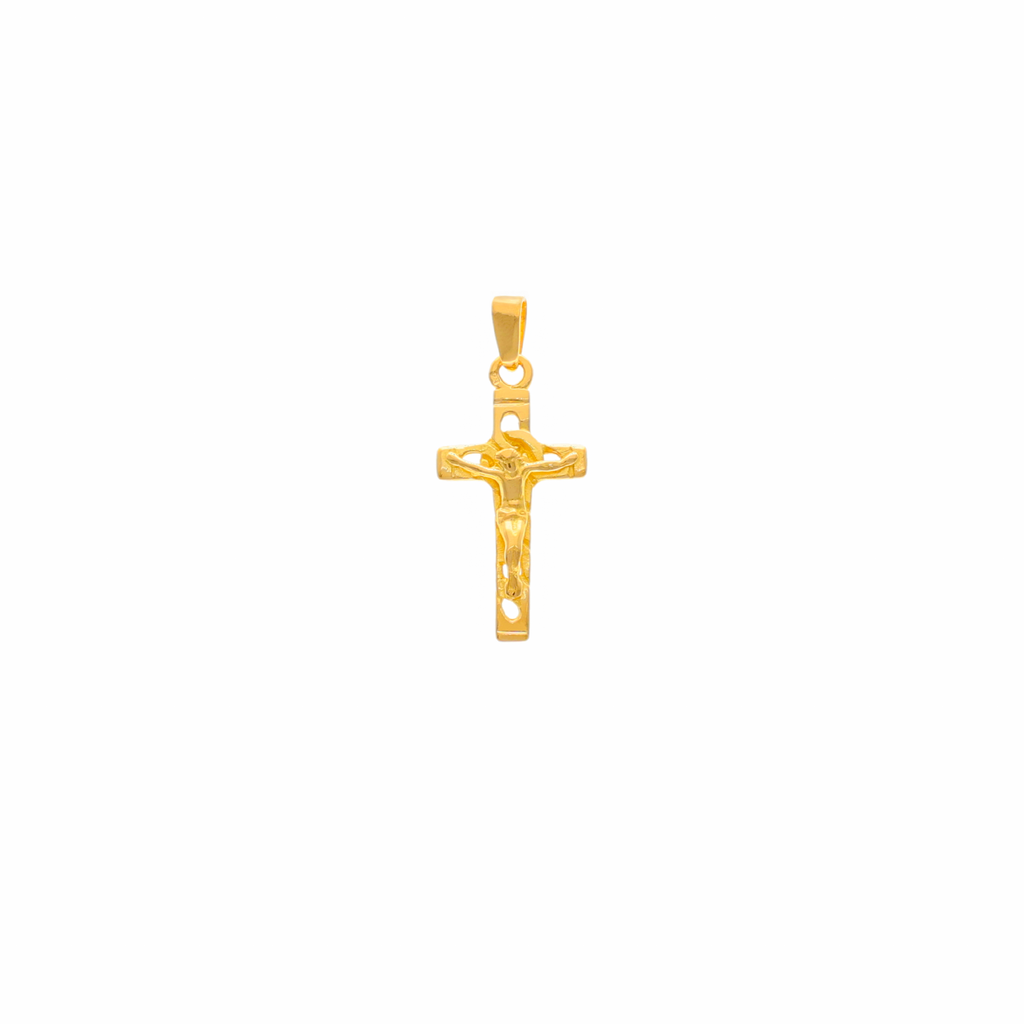 Crucifixo em Ouro 19kl com Efeito Corrente (2.7cm)