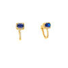 Brincos em Ouro 19kl com Zircónias e Pedra Azul (1.5cm)