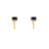 Brincos em Ouro 19kl com Zircónias e Pedra Azul (1.5cm)