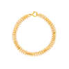 Pulseira Trabalhada em Ouro 19kl com Flores e Chapas (18,5cm)