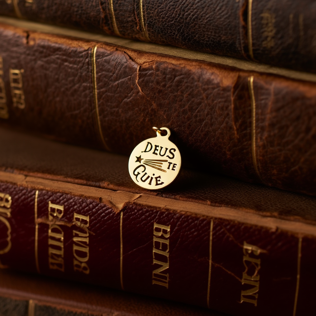 Medalha "Deus te Guie "em Ouro 19kl (1.1cm)