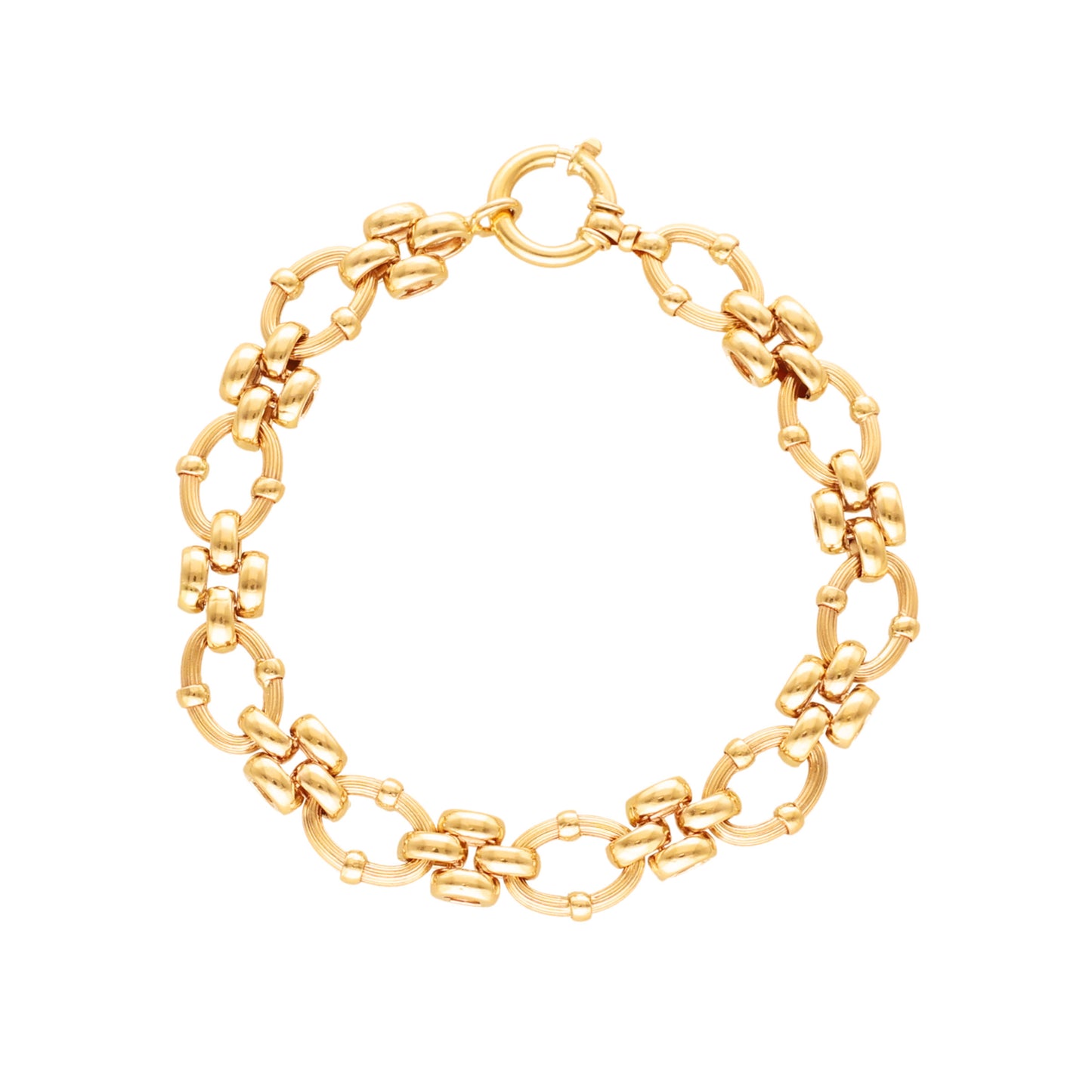 Pulseira em Ouro 19kl com Elos Trabalhados (19cm)