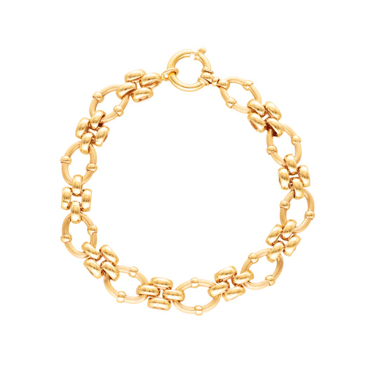 Pulseira em Ouro 19kl com Elos Trabalhados (19cm)