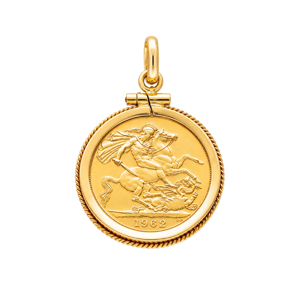 Libra Rainha Isabel II (1962) com Aro Corda em Ouro 19kl