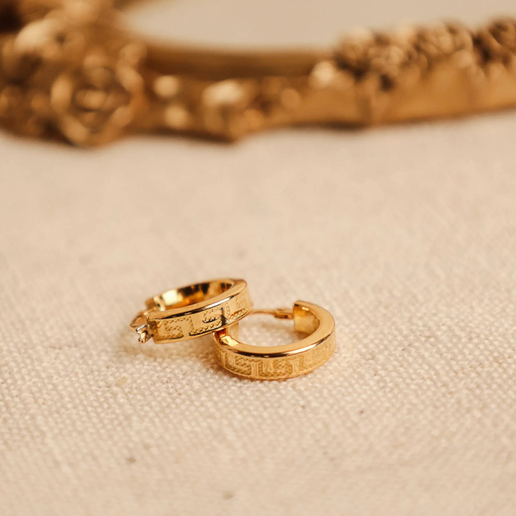 Argolas com Relevo em Ouro 19kl