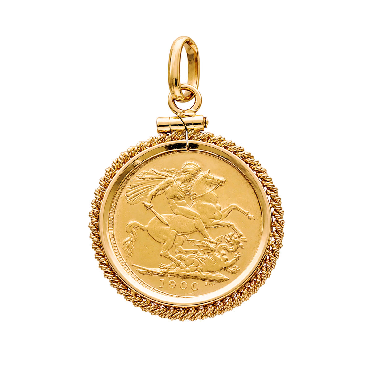 Libra Rainha Victoria (1900) com Aro Corda em Ouro 19kl