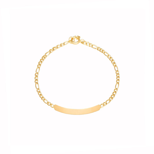 Pulseira Malha 3x1 em Ouro 19kl com Chapa (11.6cm)