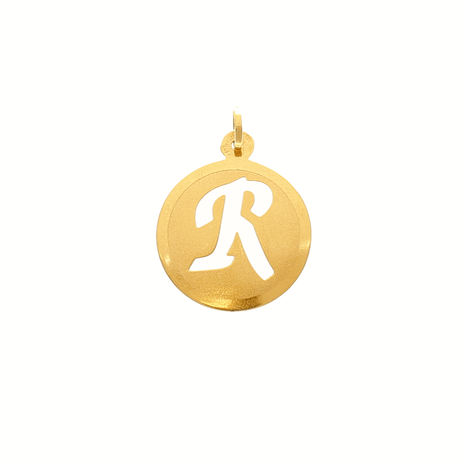 Medalla Redonda de Oro 19,2kl con Letra R (1,7cm)