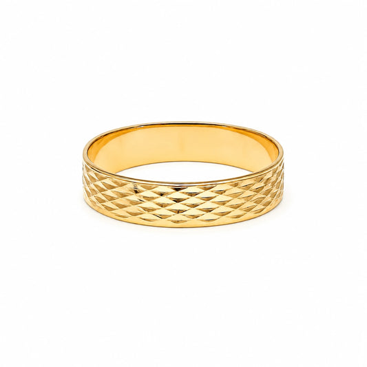 Aliança Facetada em Ouro 19kl (T26)
