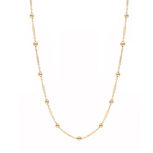 Fio em Ouro 19kl com Traves e Esferas (46.5cm)