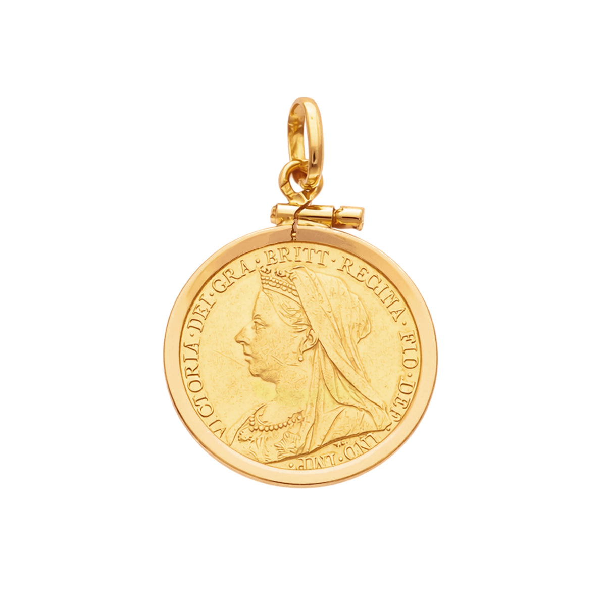 Libra Reina Victoria (1893) en Oro de 22kl con Aro Simple en Oro 19kl