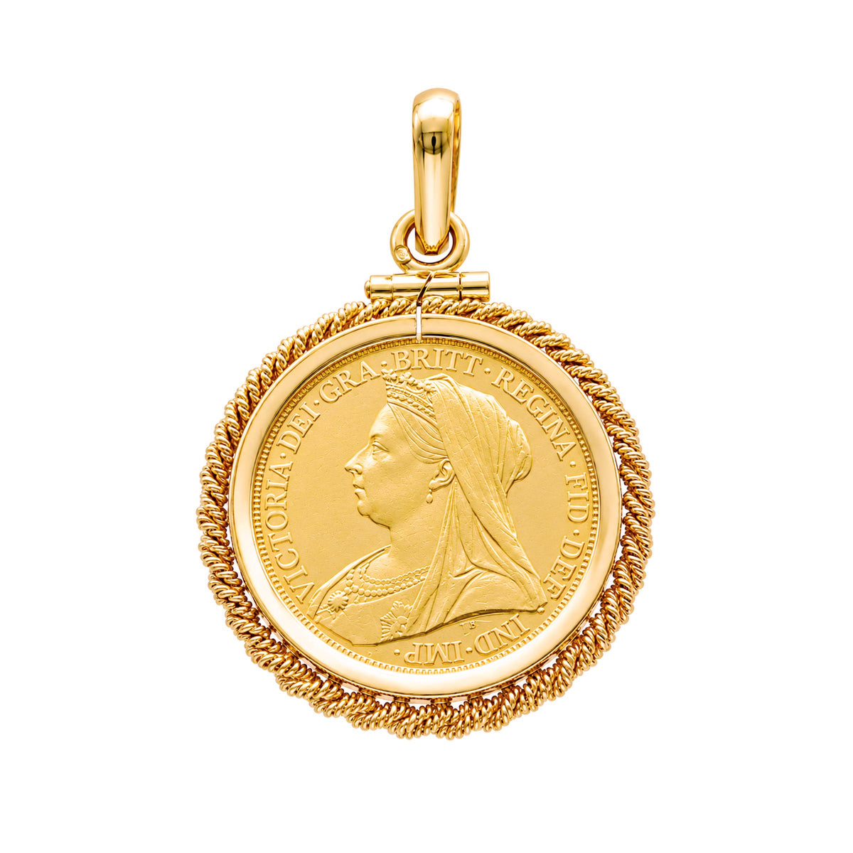 Libra Rainha Victoria (1900) com Aro Corda em Ouro 19kl