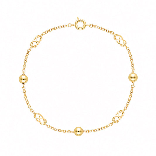 Pulseira em Ouro 19kl com Rocas e Esferas