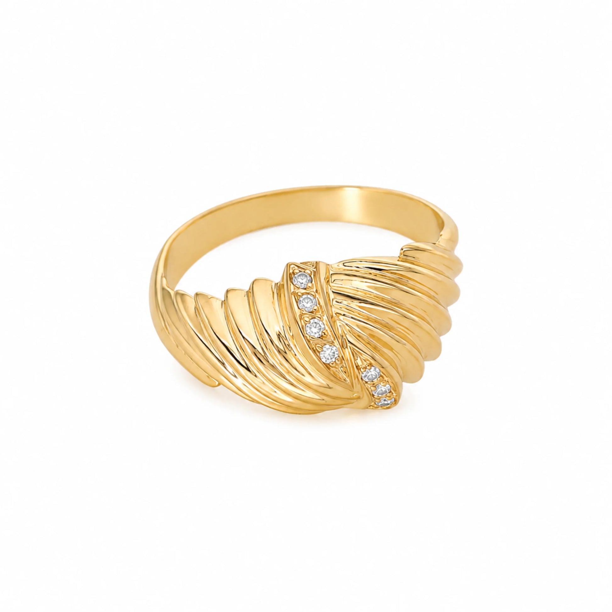 Anel em Ouro 19kl com Moissanites (T16)