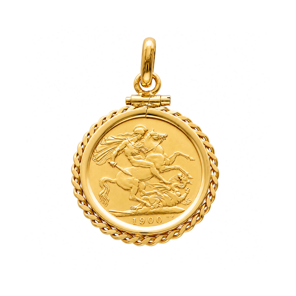 Libra Rainha Victoria (1900) com Aro Corrente em Ouro 19kl