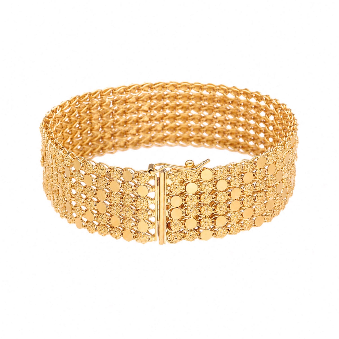 Pulseira Tapete em Ouro 19kl com Caramujos (19cm)