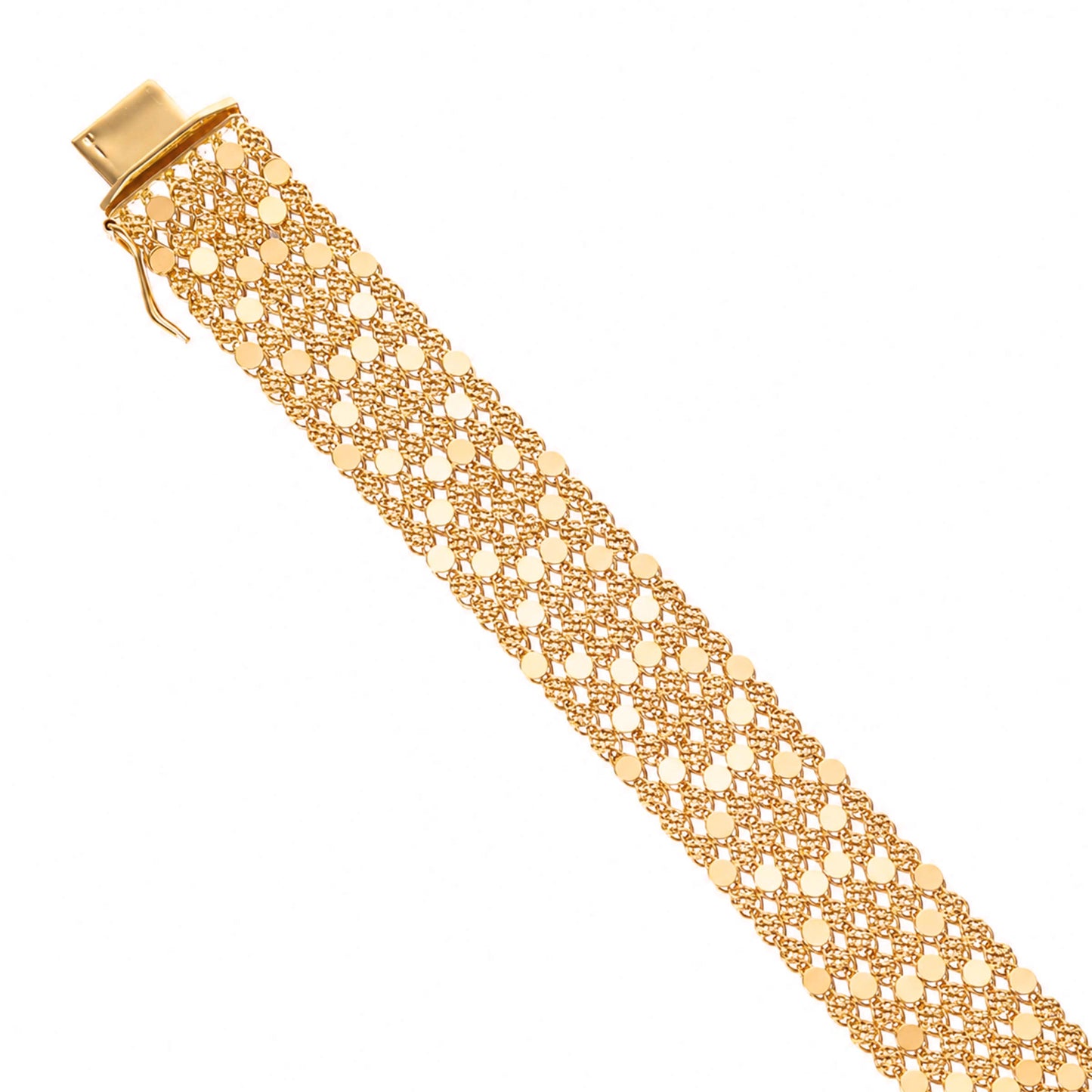 Pulseira Tapete em Ouro 19kl com Caramujos (19cm)