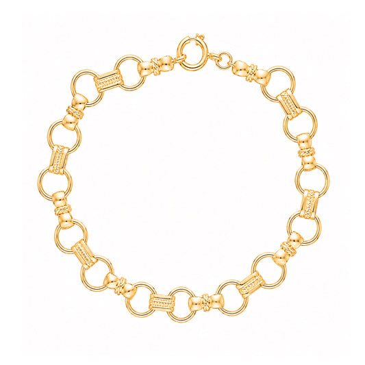 Pulseira em Ouro 19kl com Elos Trabalhados (19.5cm)
