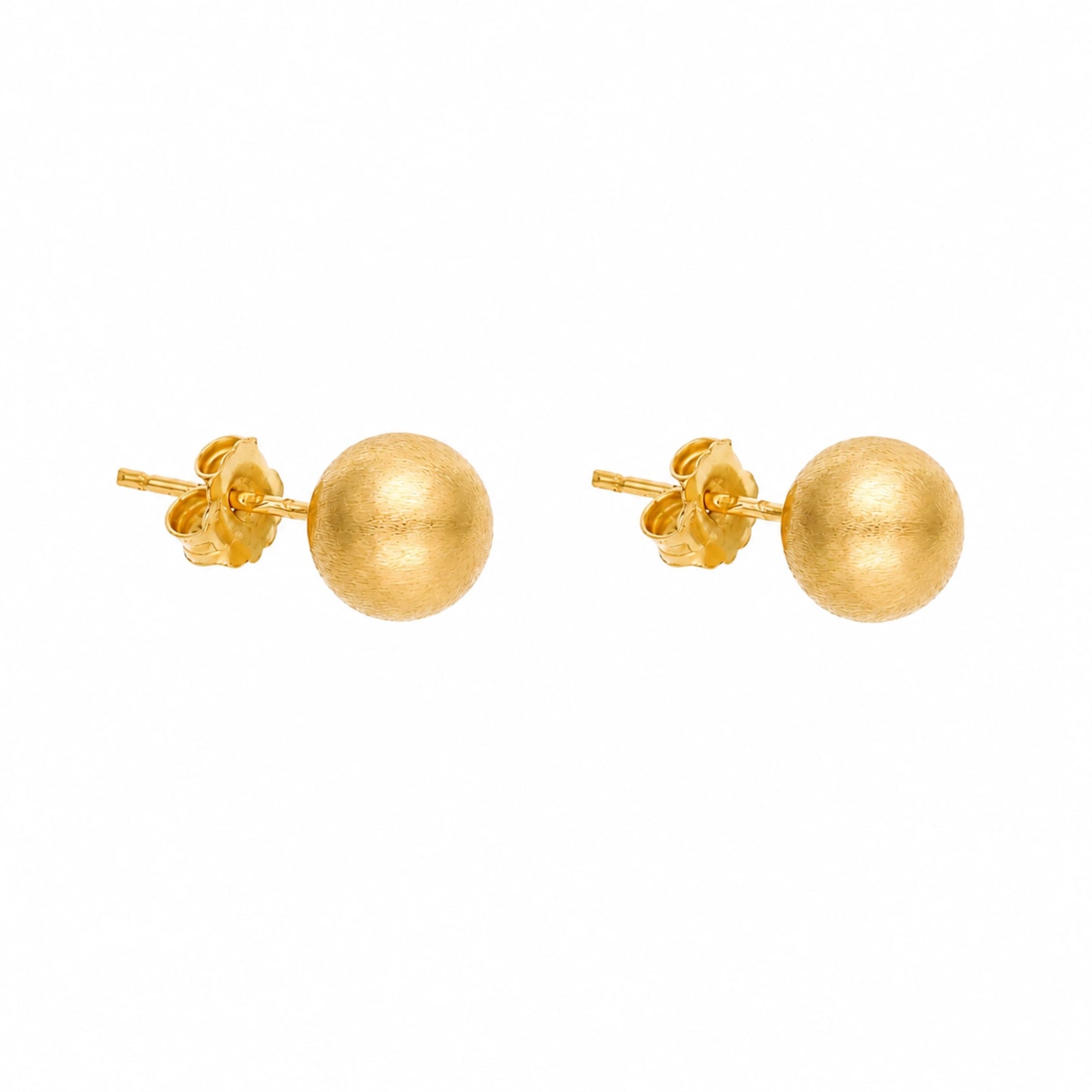 Brincos Bola Escovada em Ouro 19kl (10mm)