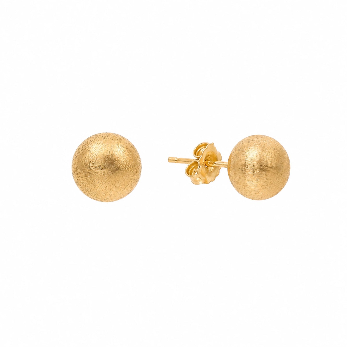 Brincos Bola Escovada em Ouro 19kl (10mm)