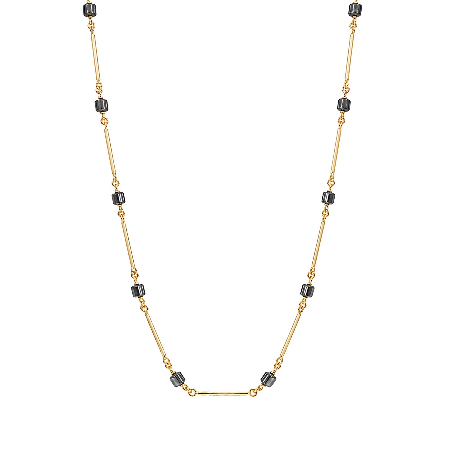 Fio em Ouro 19kl com Hematites (54cm)